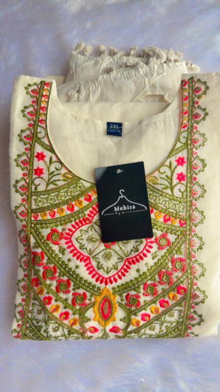 Gul-Bahar - The Ivory Embroidered Suit