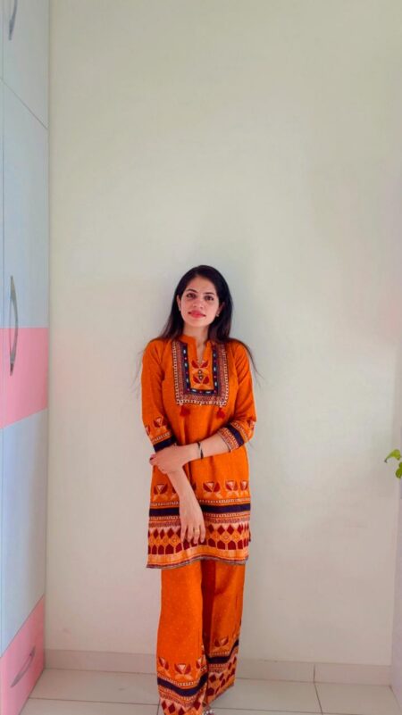 Rust - Terracotta Mirror-Work Co-ord Set