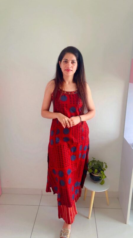 Rooh - The Crimson Geometric Co-ord Set
