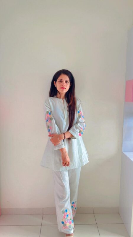 Zinnia  2.0 - The Artisanal Honeycomb Embroidered Co-ord Set