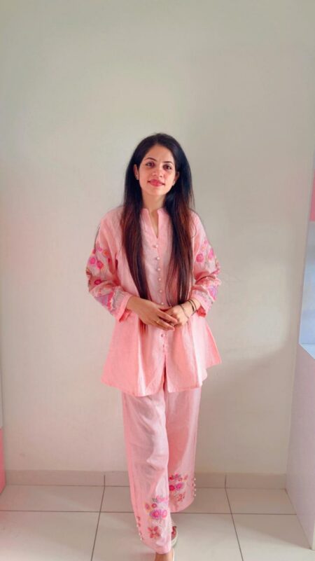 Zinnia 5.0 - The Blush Pink Embroidered Co-ord Set