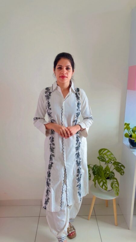 Shibani - The Monochromatic Afghani Co-ord Set