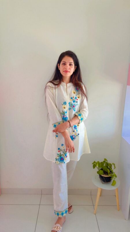 Gulzaar- The Ivory Wildflower  Co-ord Set