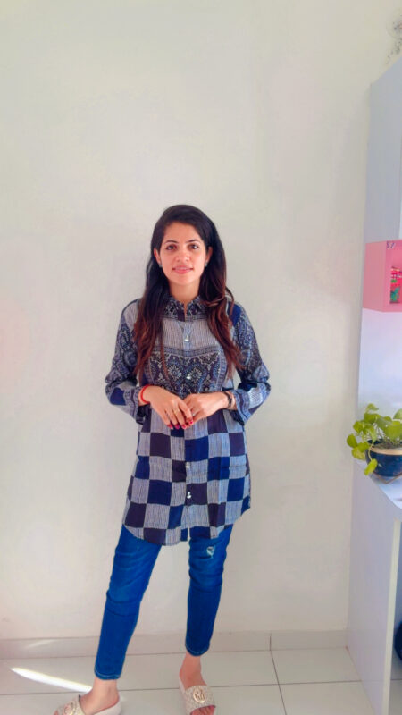 Azure - Mix-Print Longline Shirt Tunic