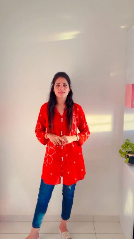 Utsav - Floral Printed & Bandhani Accent Fusion Tunic
